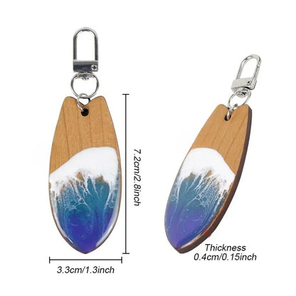 Custom PU Leather & Resin Wave Keychain